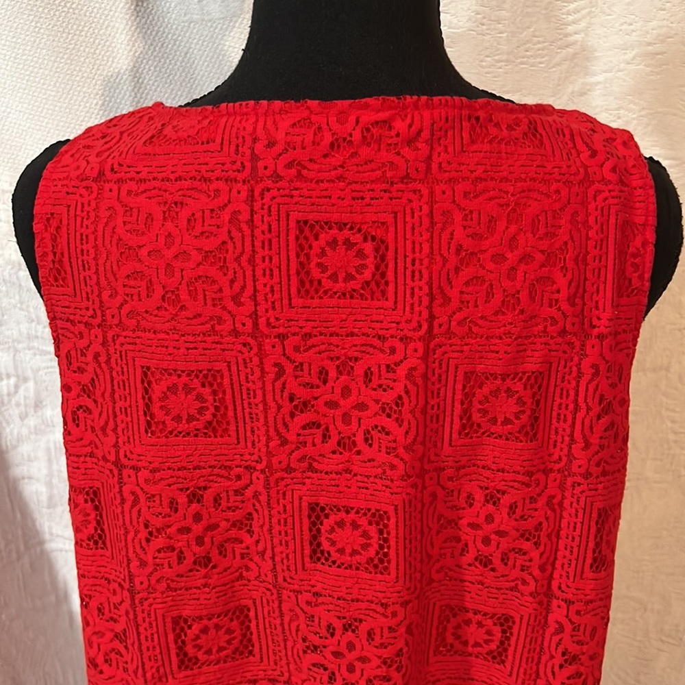 4/$30.     Rafaella Red Fully Lined Tassel‎ Shell, size large - Picture 8 of 14